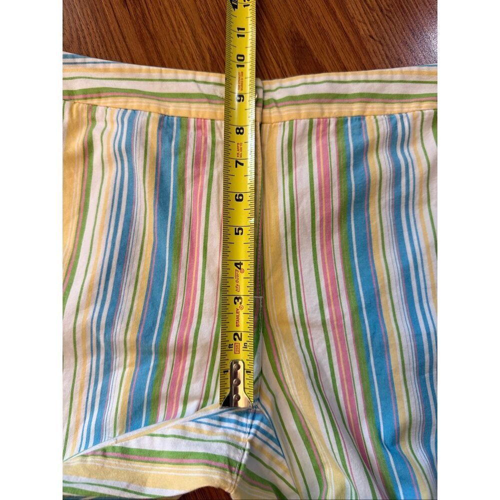 St Aumont Women's Striped Cotton Flat Front Golf Capri Pants Multicolor Size 8 - Picture 6 of 7